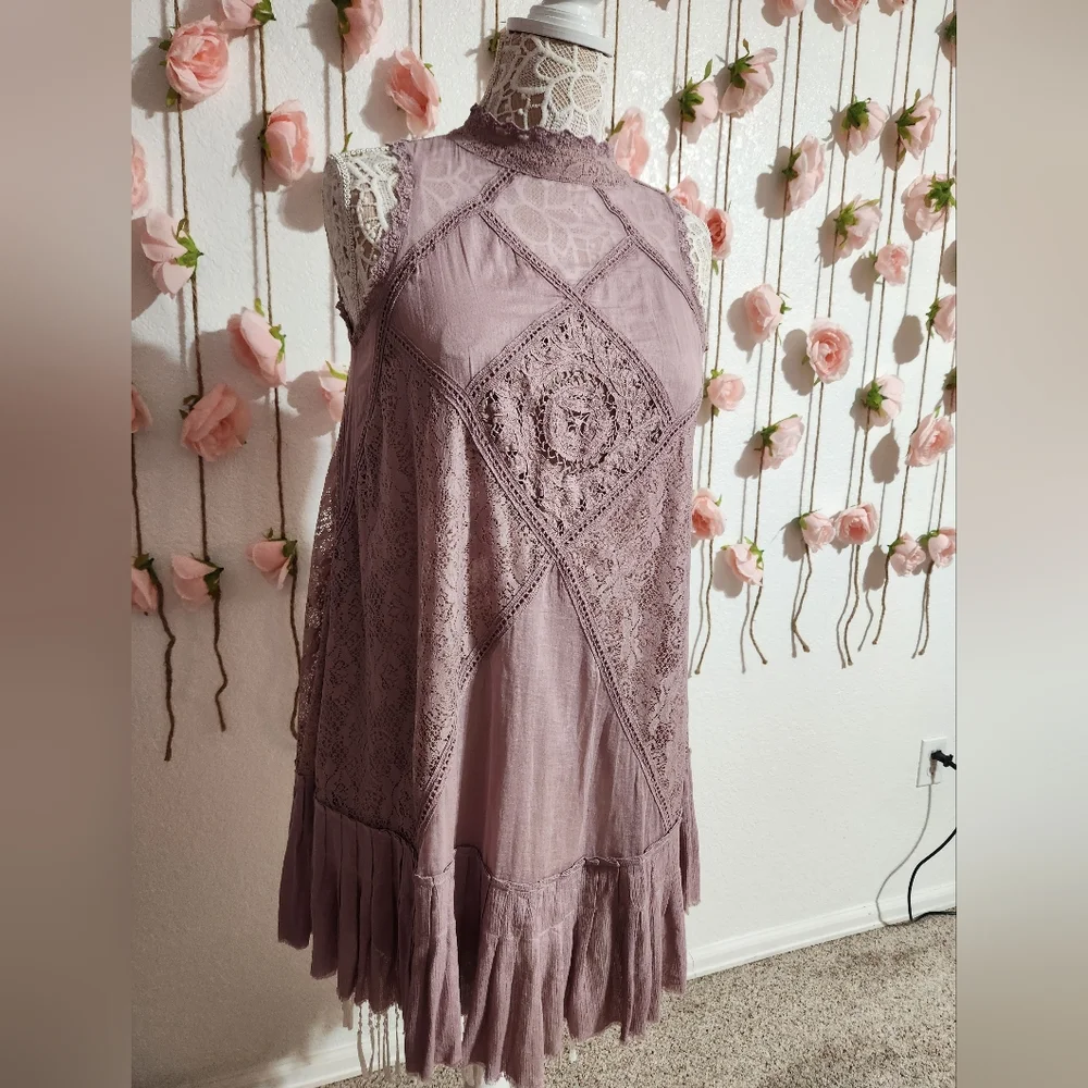 Free People One Elderberry Angel lace mini dress - Picture 2 of 6